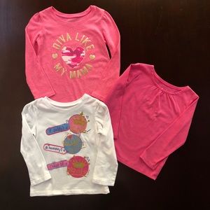 Lot of 3 long sleeve tops for girls 3T